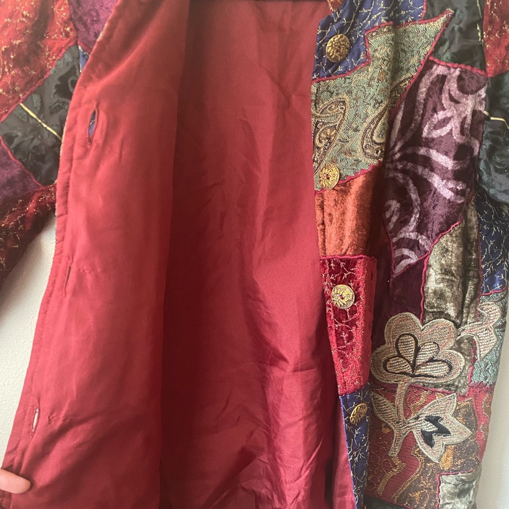Velvet Embroidered Patchwork Jacket - image 5